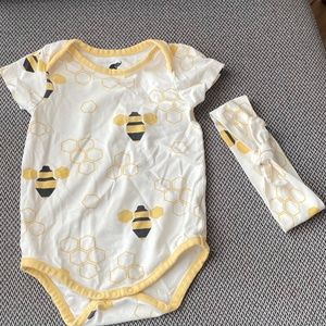 Monica + Andy organic cotton onesie and headband